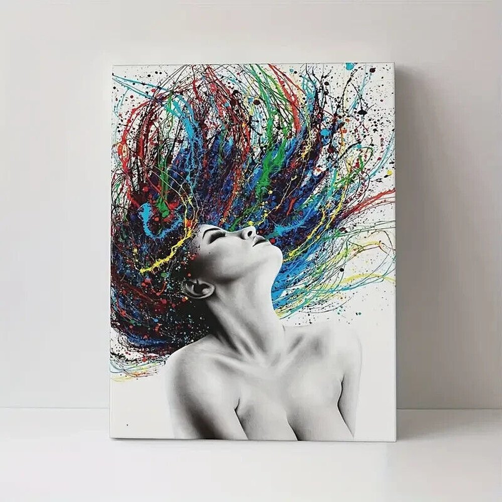 Colorful Abstract Women Body Art Canvas Print 12" x 16" Stunning! NEW! Home & Garden:Home Décor:Posters & Prints Style Your Walls